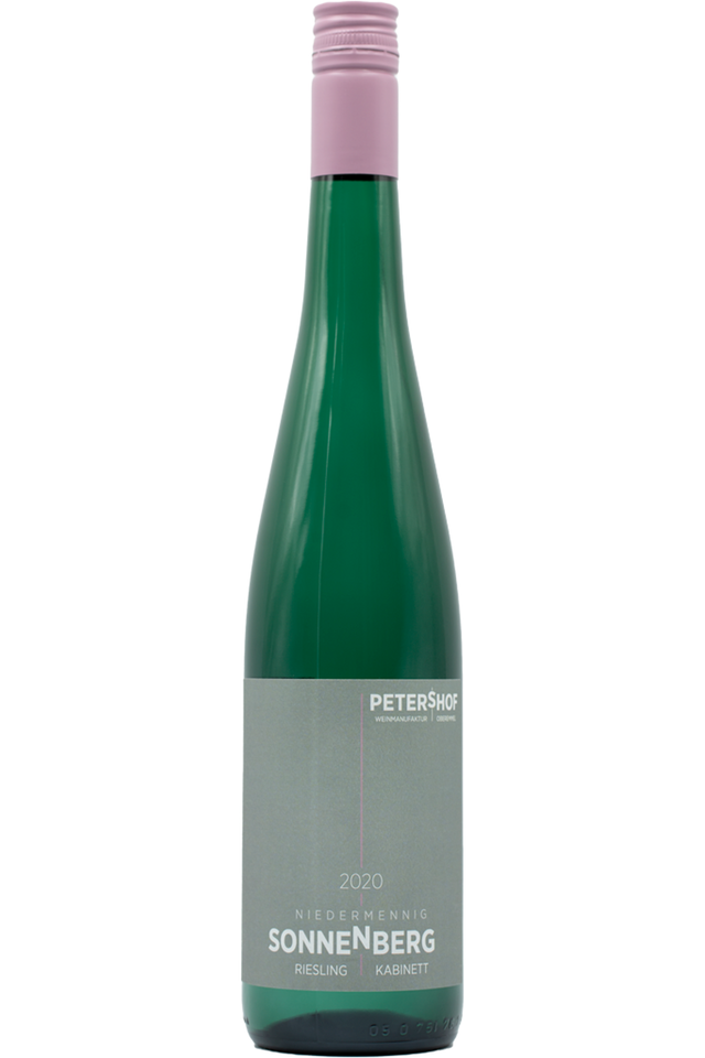 Petershof - Niedermennig Sonnenberg Riesling Kabinett 2020 Magnum – magnum 1,5 liter; billedet viser en almindelig flaske på 75 cl